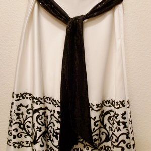 LN, WHITE HOUSE/BLACK MARKET, SIZE 8, DRESSY SKIRT WITH SEQUIN BELT